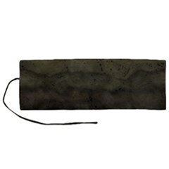 Army Green Grunge Texture Roll Up Canvas Pencil Holder (m) by SpinnyChairDesigns