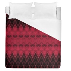 Boho Red Black Pattern Duvet Cover (queen Size) by SpinnyChairDesigns