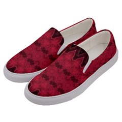 Boho Red Black Pattern Men s Canvas Slip Ons by SpinnyChairDesigns