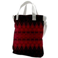 Boho Red Black Pattern Canvas Messenger Bag by SpinnyChairDesigns