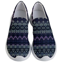 Boho Navy Teal Violet Stripes Women s Lightweight Slip Ons by SpinnyChairDesigns