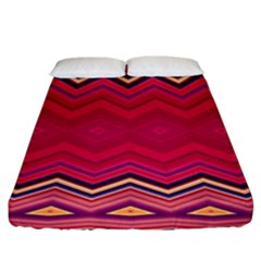 Boho Aztec Stripes Rose Pink Fitted Sheet (king Size) by SpinnyChairDesigns