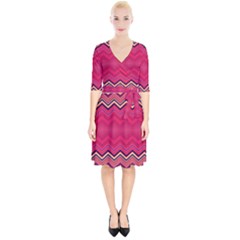 Boho Aztec Stripes Rose Pink Wrap Up Cocktail Dress by SpinnyChairDesigns