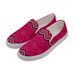 Boho Aztec Stripes Rose Pink Women s Canvas Slip Ons by SpinnyChairDesigns