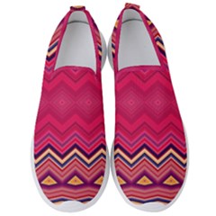 Boho Aztec Stripes Rose Pink Men s Slip On Sneakers by SpinnyChairDesigns