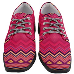Boho Aztec Stripes Rose Pink Women Heeled Oxford Shoes by SpinnyChairDesigns