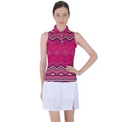 Boho Aztec Stripes Rose Pink Women s Sleeveless Polo Tee