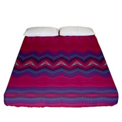 Magenta Blue Stripes Fitted Sheet (california King Size) by SpinnyChairDesigns