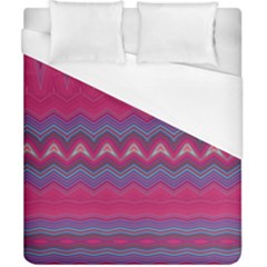 Magenta Blue Stripes Duvet Cover (california King Size) by SpinnyChairDesigns