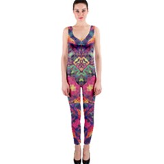 Boho Colorful Pattern One Piece Catsuit by SpinnyChairDesigns