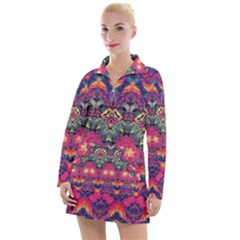 Boho Colorful Pattern Women s Long Sleeve Casual Dress by SpinnyChairDesigns