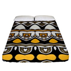 Boho Black White Yellow Fitted Sheet (king Size) by SpinnyChairDesigns