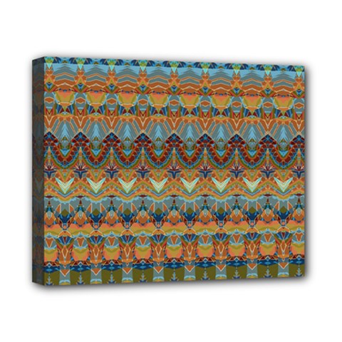 Boho Earth Colors Pattern Canvas 10  X 8  (stretched) by SpinnyChairDesigns