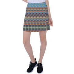 Boho Earth Colors Pattern Tennis Skirt by SpinnyChairDesigns