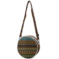 Boho Earth Colors Pattern Crossbody Circle Bag by SpinnyChairDesigns