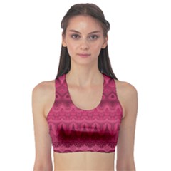 Boho Rose Pink Sports Bra by SpinnyChairDesigns