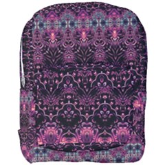 Boho Magenta Black Pattern Full Print Backpack by SpinnyChairDesigns