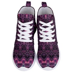 Boho Magenta Black Pattern Women s Lightweight High Top Sneakers by SpinnyChairDesigns