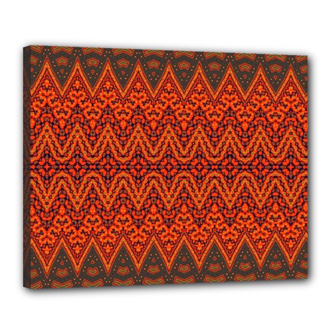 Boho Rust Orange Brown Pattern Canvas 20  x 16  (Stretched)