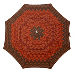 Boho Rust Orange Brown Pattern Straight Umbrellas