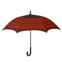 Boho Rust Orange Brown Pattern Hook Handle Umbrellas (Large) View3