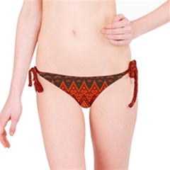 Boho Rust Orange Brown Pattern Bikini Bottom