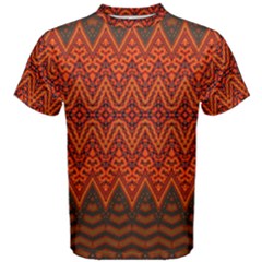 Boho Rust Orange Brown Pattern Men s Cotton Tee