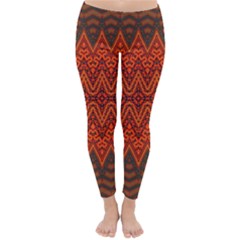 Boho Rust Orange Brown Pattern Classic Winter Leggings