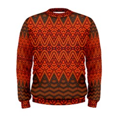 Boho Rust Orange Brown Pattern Men s Sweatshirt
