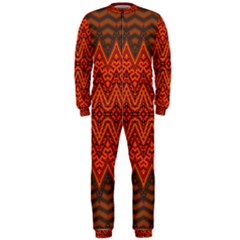 Boho Rust Orange Brown Pattern OnePiece Jumpsuit (Men) 