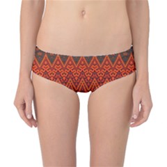 Boho Rust Orange Brown Pattern Classic Bikini Bottoms
