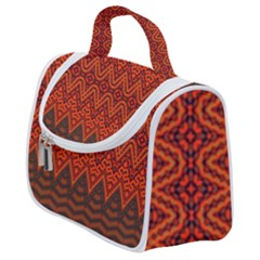 Boho Rust Orange Brown Pattern Satchel Handbag