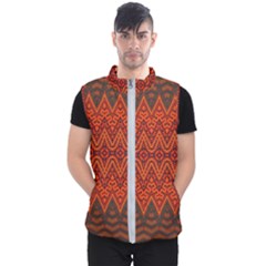 Boho Rust Orange Brown Pattern Men s Puffer Vest