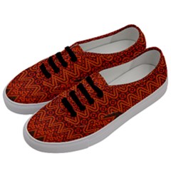 Boho Rust Orange Brown Pattern Men s Classic Low Top Sneakers