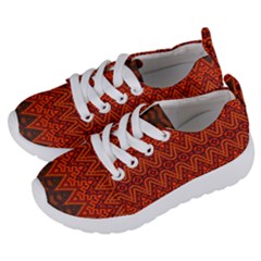 Boho Rust Orange Brown Pattern Kids  Lightweight Sports Shoes