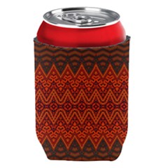 Boho Rust Orange Brown Pattern Can Holder