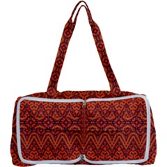 Boho Rust Orange Brown Pattern Multi Function Bag