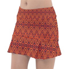 Boho Rust Orange Brown Pattern Tennis Skorts