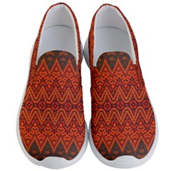 Boho Rust Orange Brown Pattern Men s Lightweight Slip Ons