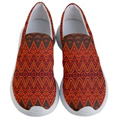 Boho Rust Orange Brown Pattern Women s Lightweight Slip Ons