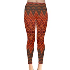 Boho Rust Orange Brown Pattern Inside Out Leggings