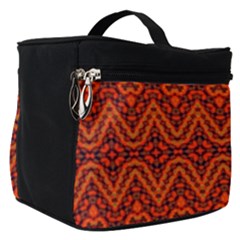 Boho Rust Orange Brown Pattern Make Up Travel Bag (small)