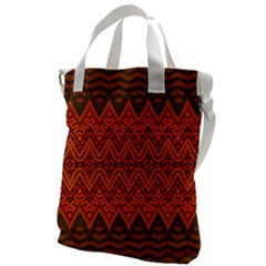 Boho Rust Orange Brown Pattern Canvas Messenger Bag