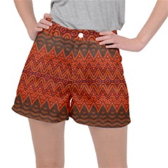 Boho Rust Orange Brown Pattern Ripstop Shorts