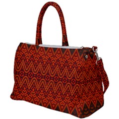 Boho Rust Orange Brown Pattern Duffel Travel Bag