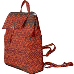 Boho Rust Orange Brown Pattern Buckle Everyday Backpack by SpinnyChairDesigns