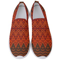 Boho Rust Orange Brown Pattern Men s Slip On Sneakers