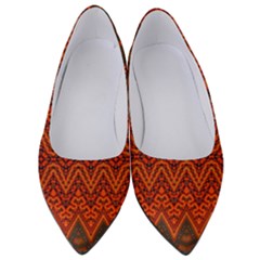 Boho Rust Orange Brown Pattern Women s Low Heels