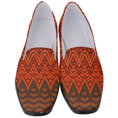 Boho Rust Orange Brown Pattern Women s Classic Loafer Heels