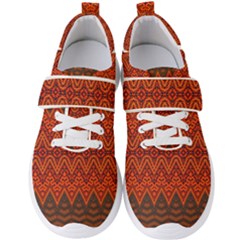Boho Rust Orange Brown Pattern Men s Velcro Strap Shoes